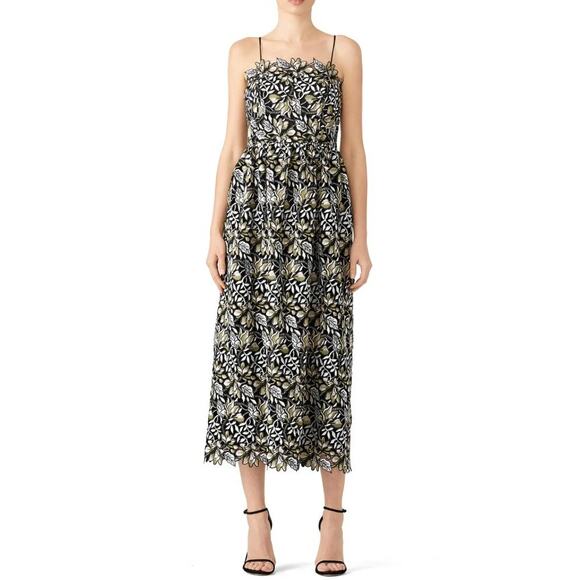 Monique Lhuillier Garden Lace Sheath Dress / Gown Black US Size 12 - Picture 2 of 10